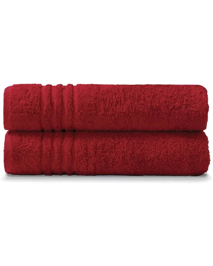 2pc Bath Towel Set - Red, Cotton