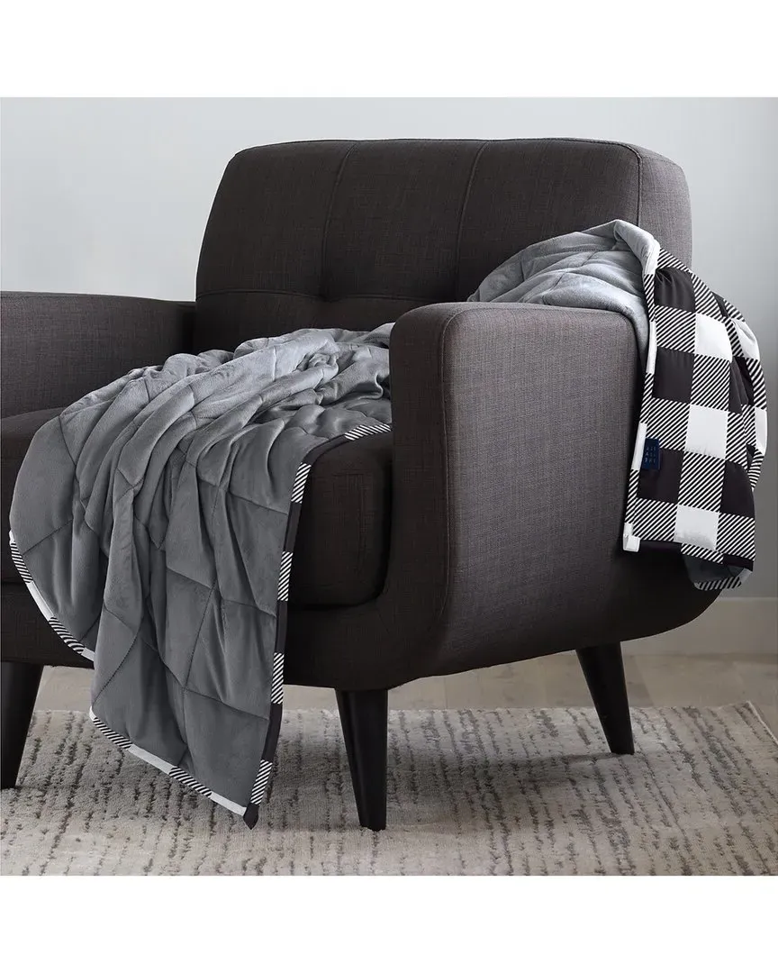 Reversible Weighted Blanket - Black & White Checkered image