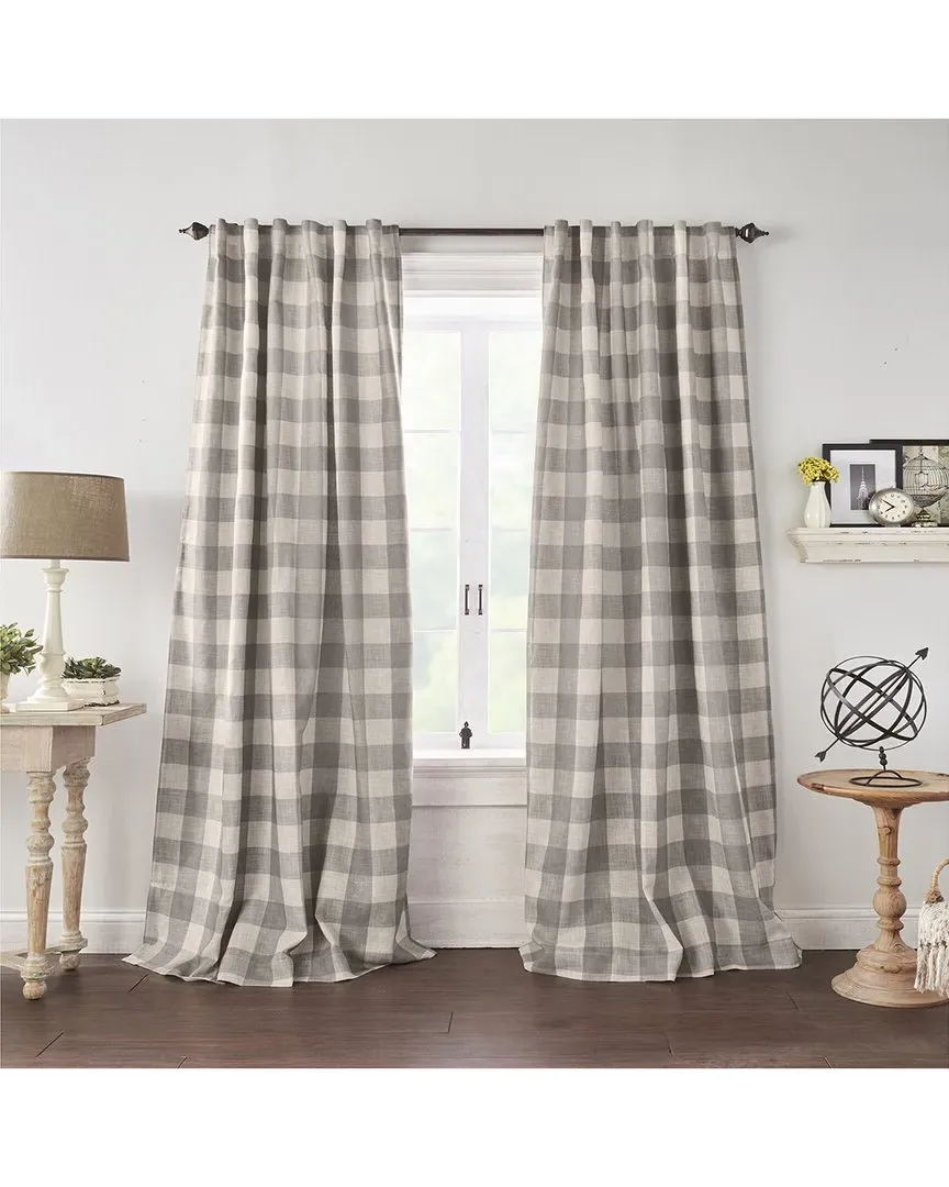 Grainger Buffalo Check Blackout Window Curtain - Grey