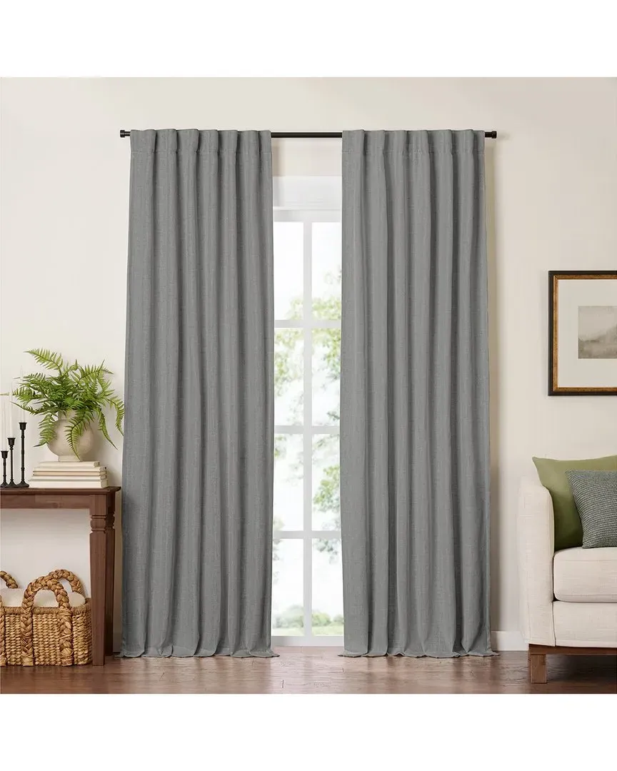 Harrow Solid Texture Blackout Curtain Panel - Dark Gray