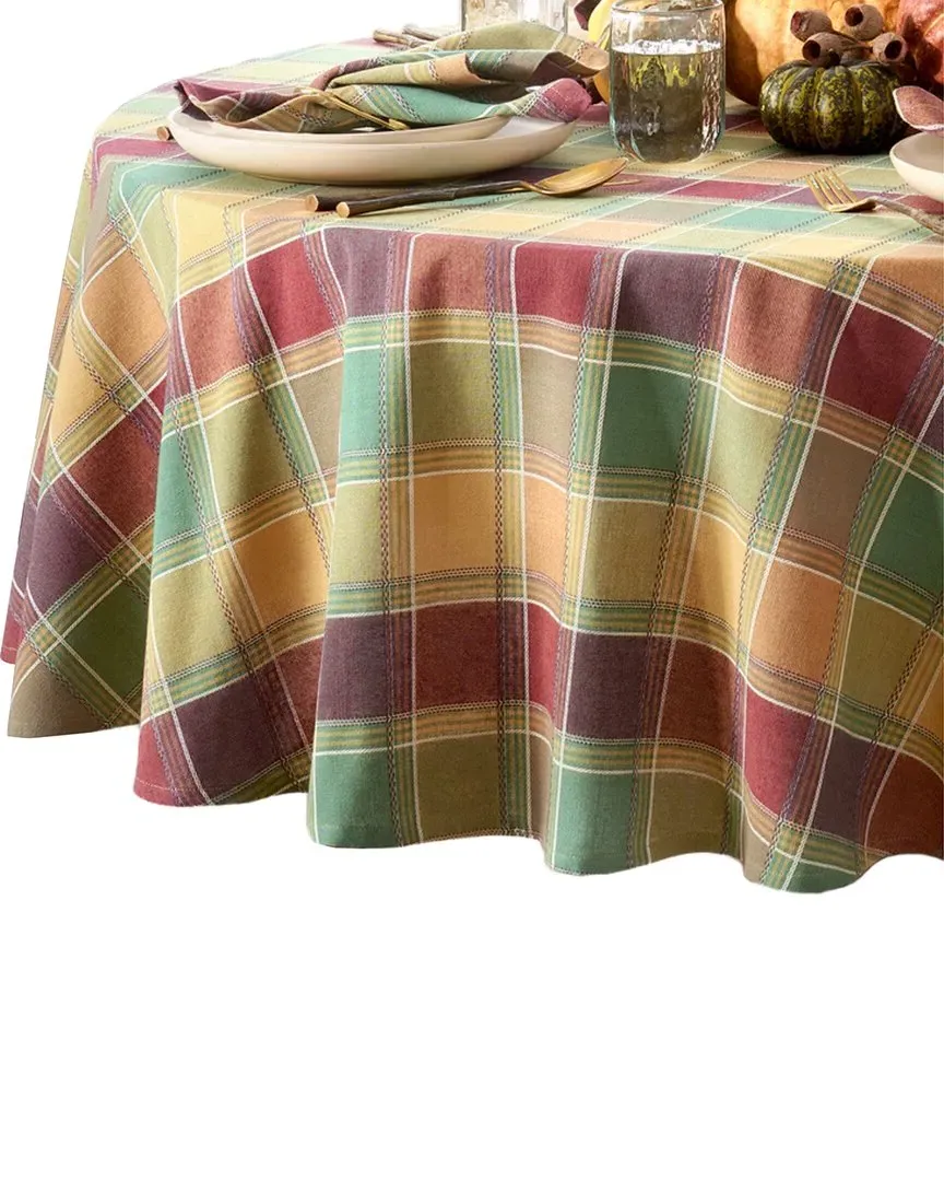 Autumn Acres Plaid Round Tablecloth - Multicolor, Cotton image