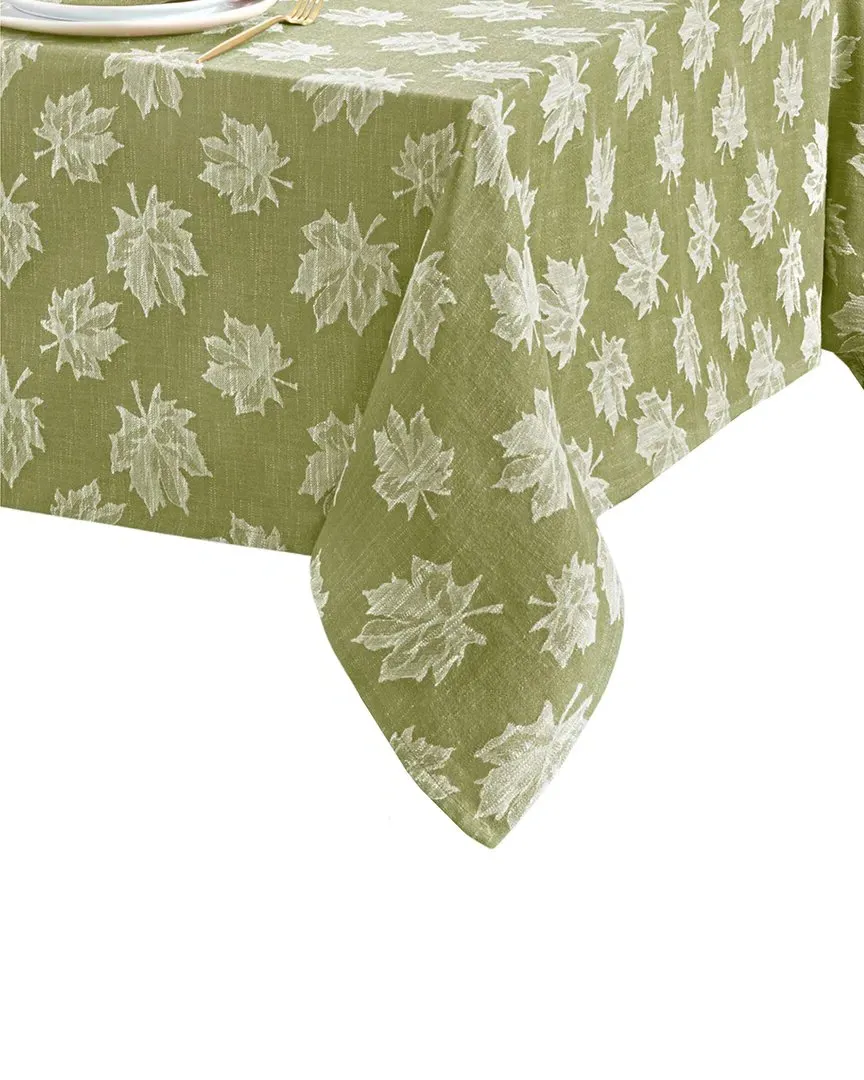 Falling Leaves Jacquard Tablecloth - Green, Cotton