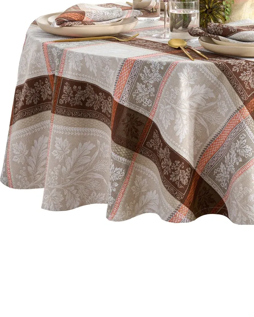 Windswept Harvest Jacquard Round Tablecloth - Multicolor image