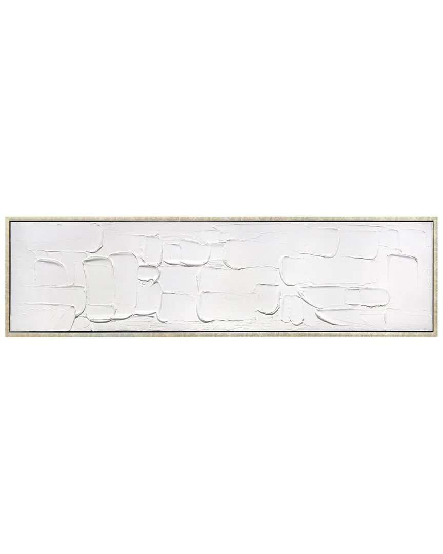 Abstract Harmony Hand-Painted Framed Canvas Wall Art - White