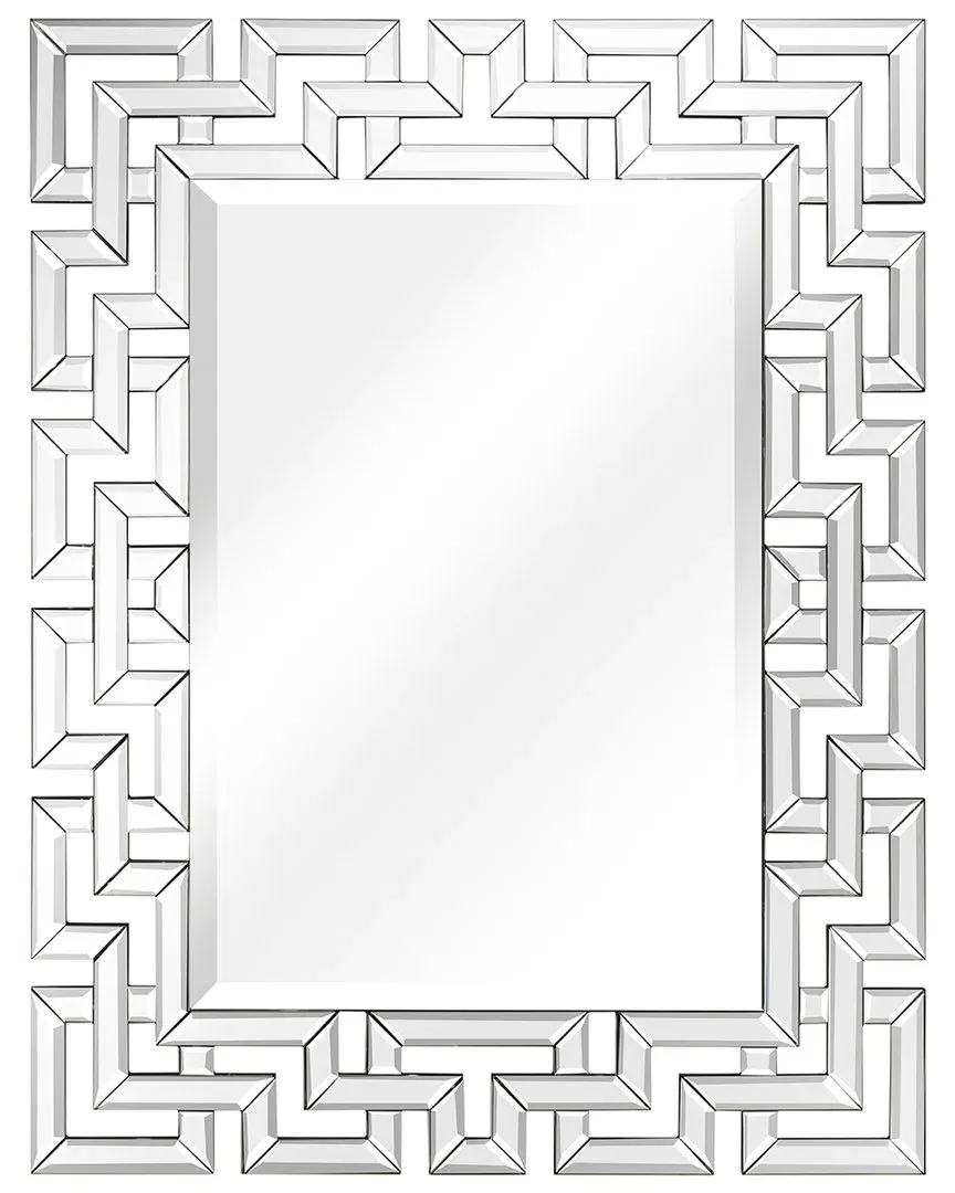 Beveled Geometry Rectangle Wall Mirror - Black
