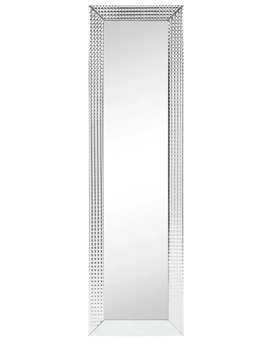 Bling Beveled Rectangle Cheval Mirror with Stand - Glass