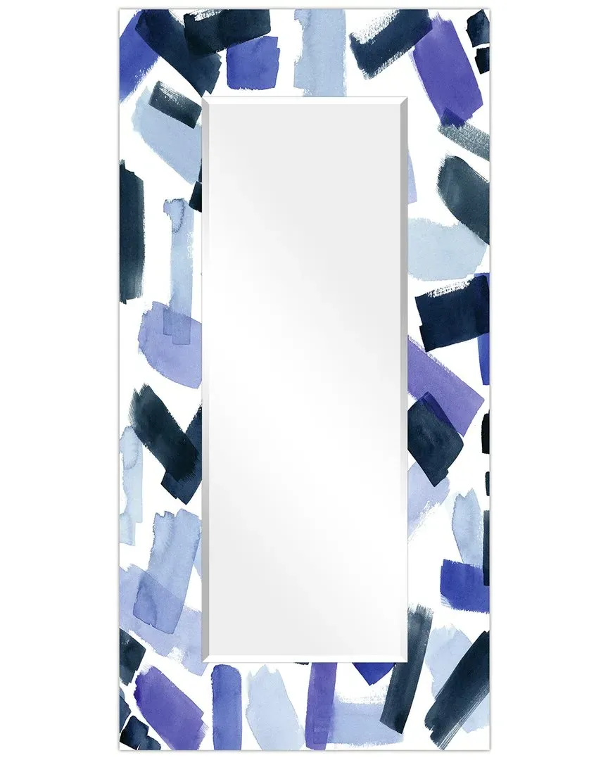 Cerulean Strokes Rectangular Wall Mirror - Tempered Glass