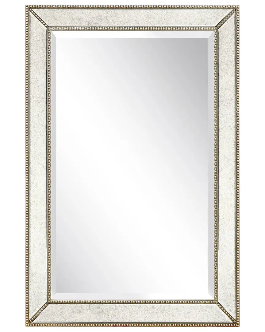 Champagne Bead Beveled Rectangle Wall Mirror - Champagne