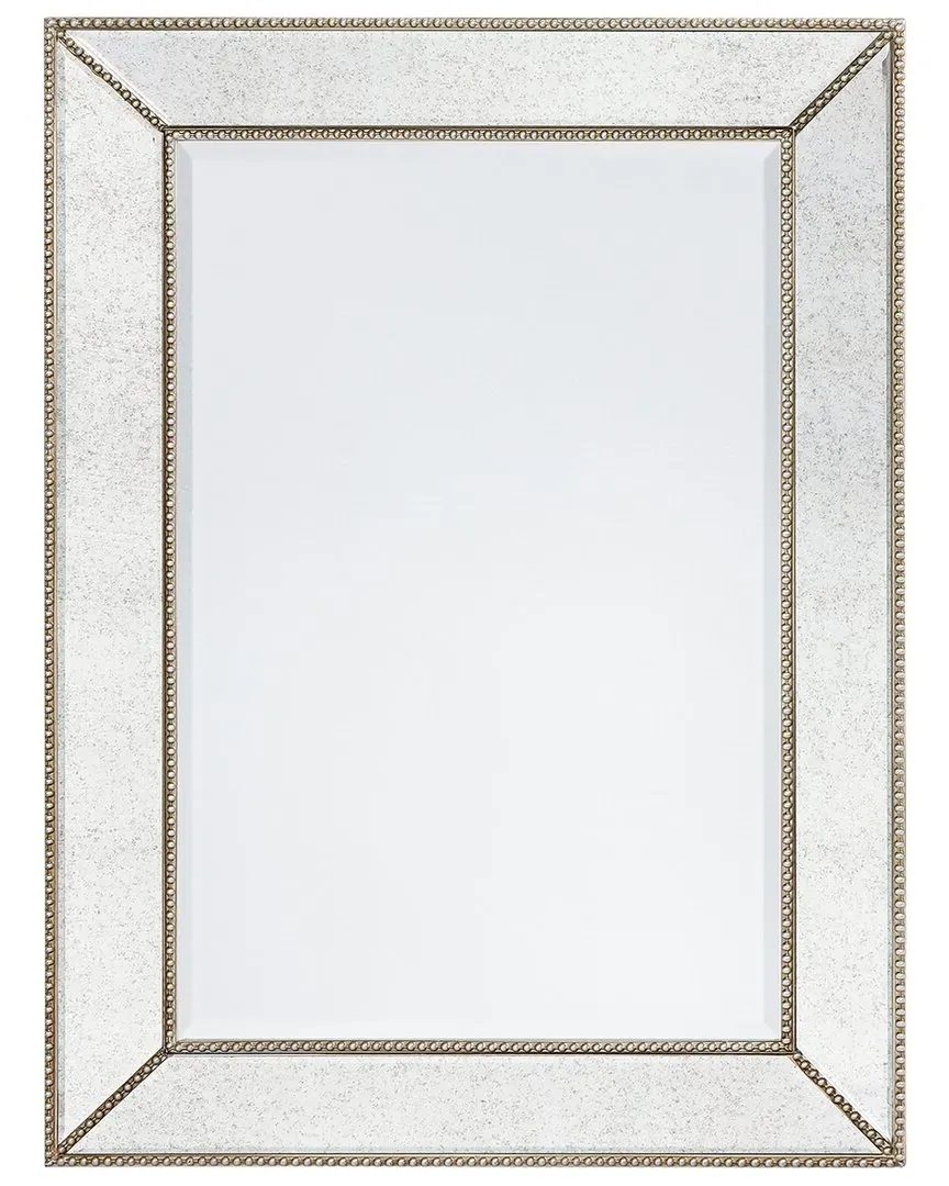 Champagne Bead Beveled Rectangle Wall Mirror - Champagne