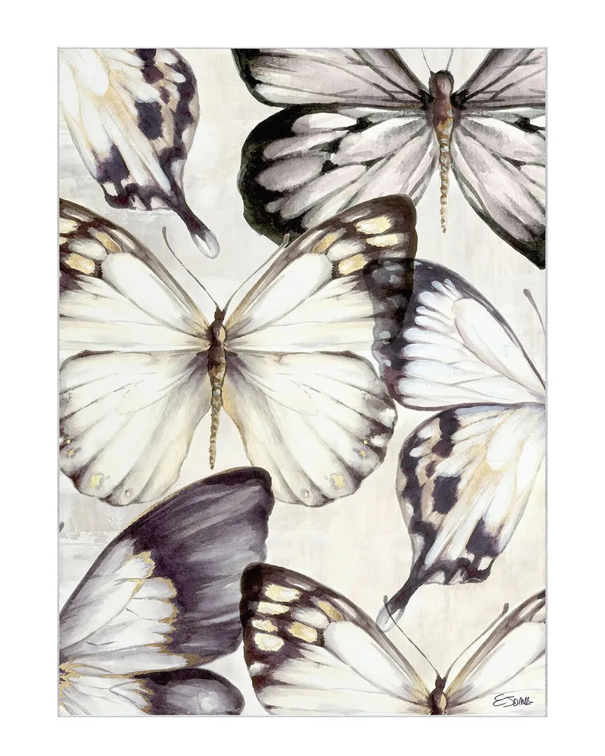 Cluster of Butterflies Washable Art Area Rug - Black image