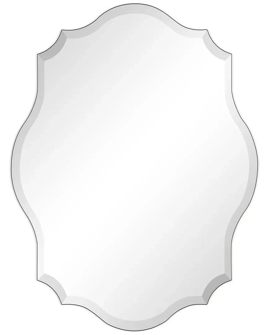 Frameless Beveled Oblong Scalloped Wall Mirror image