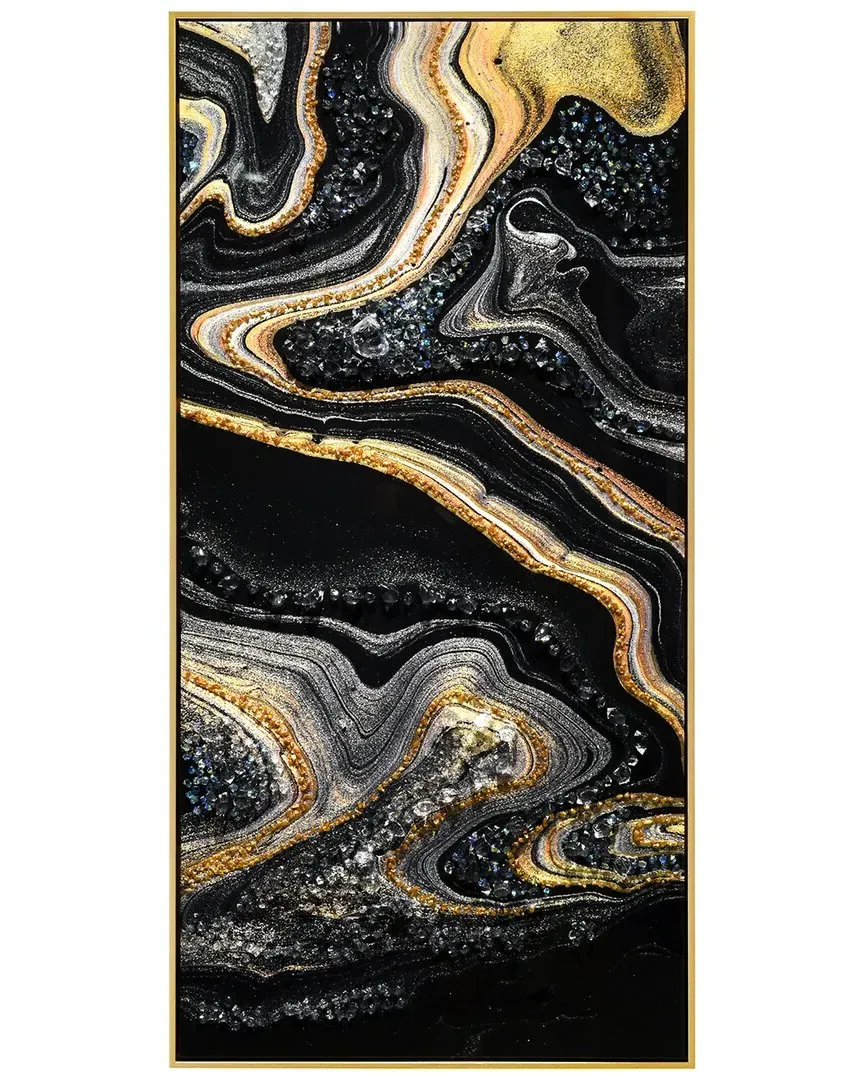 Golden Veins I Embellished Canvas Wall Art - Gold image