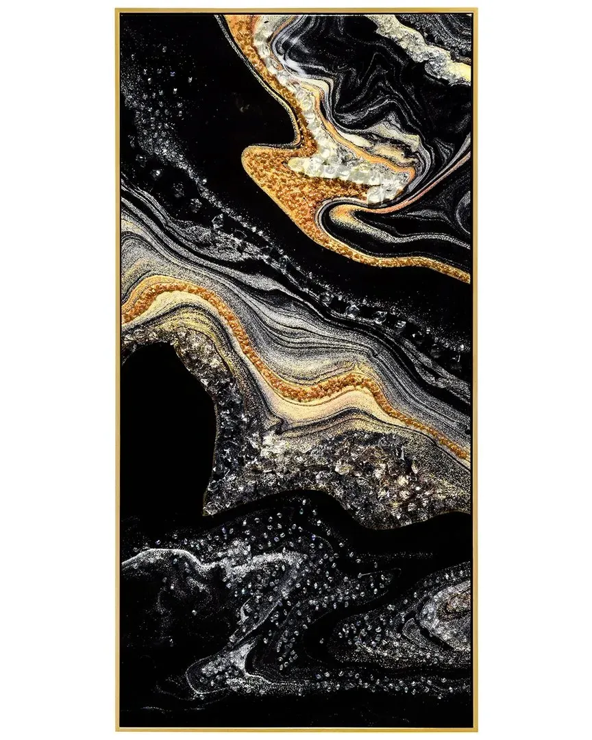 Golden Veins II Embellished Canvas Wall Art - Gold
