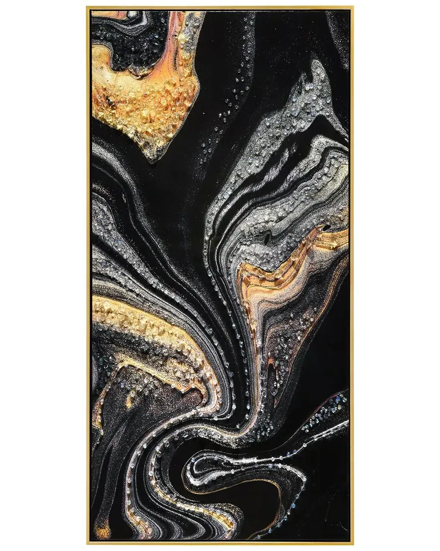 Golden Veins III Embellished Canvas Wall Art - Gold