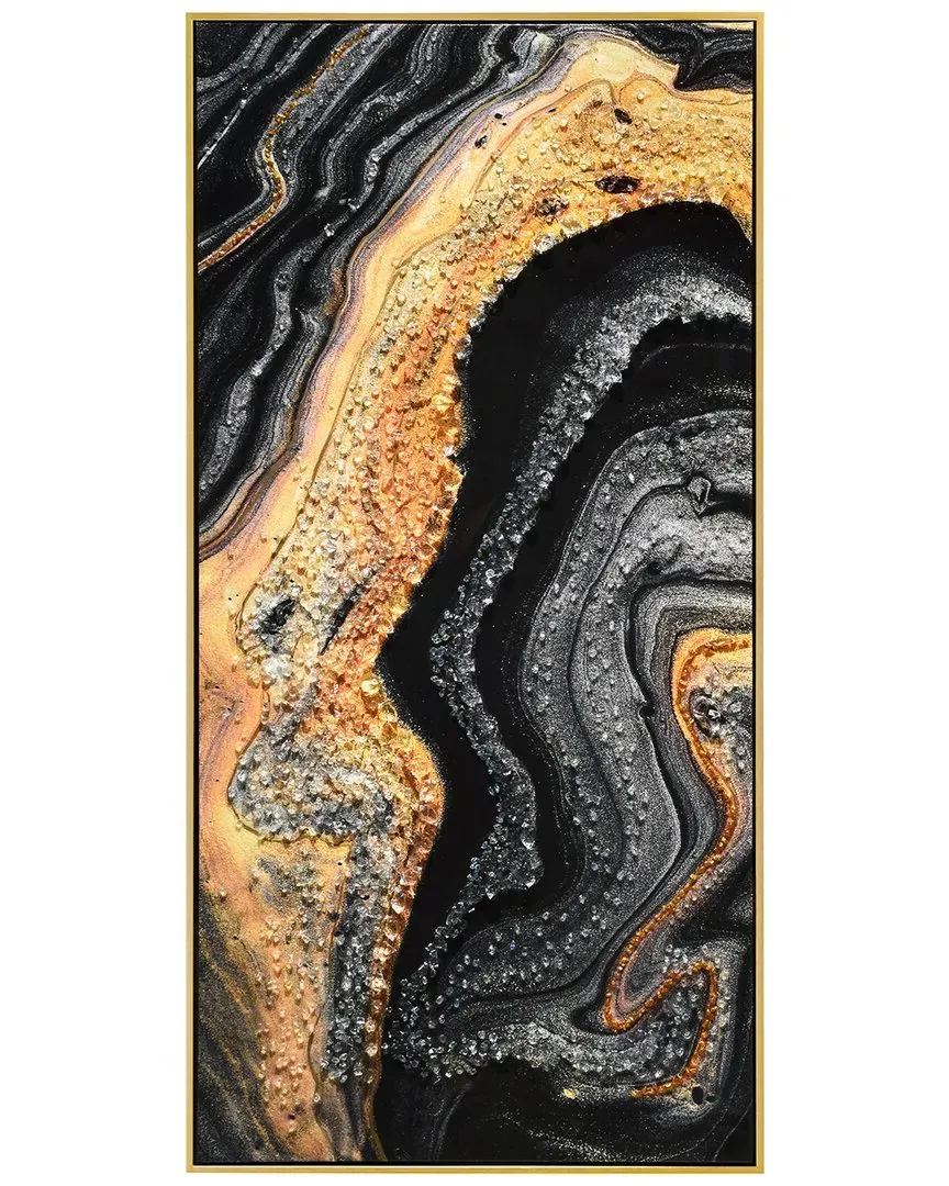 Golden Veins IV Embellished Canvas Wall Art - Gold