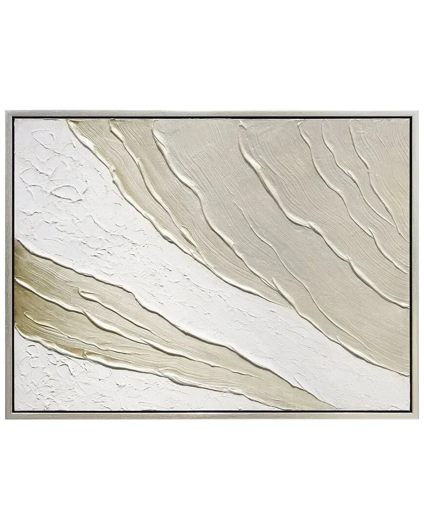 Metallic Waves Textured Hand-Painted Framed Canvas Wall Art