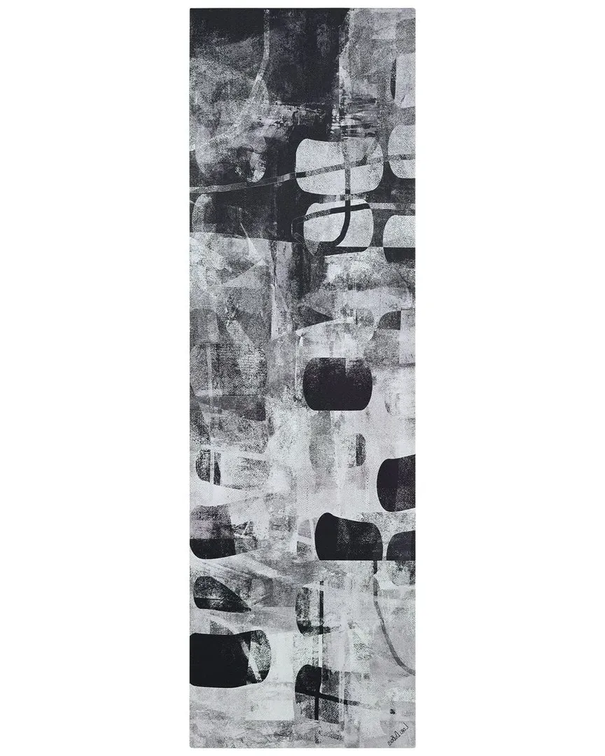 Monochrome Abstract Panel I Canvas Wall Art - Silver Shagreen image