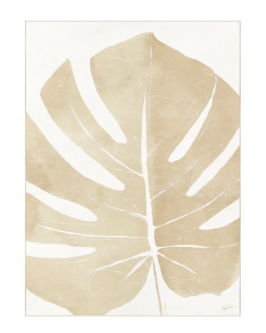 Neutral Tropico No. I Washable Leaf Art Area Rug - Champagne image