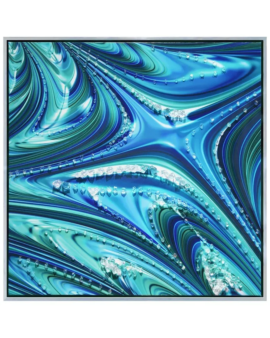 Ocean Waves II 24x24 Canvas Wall Art - Blue, Crystal