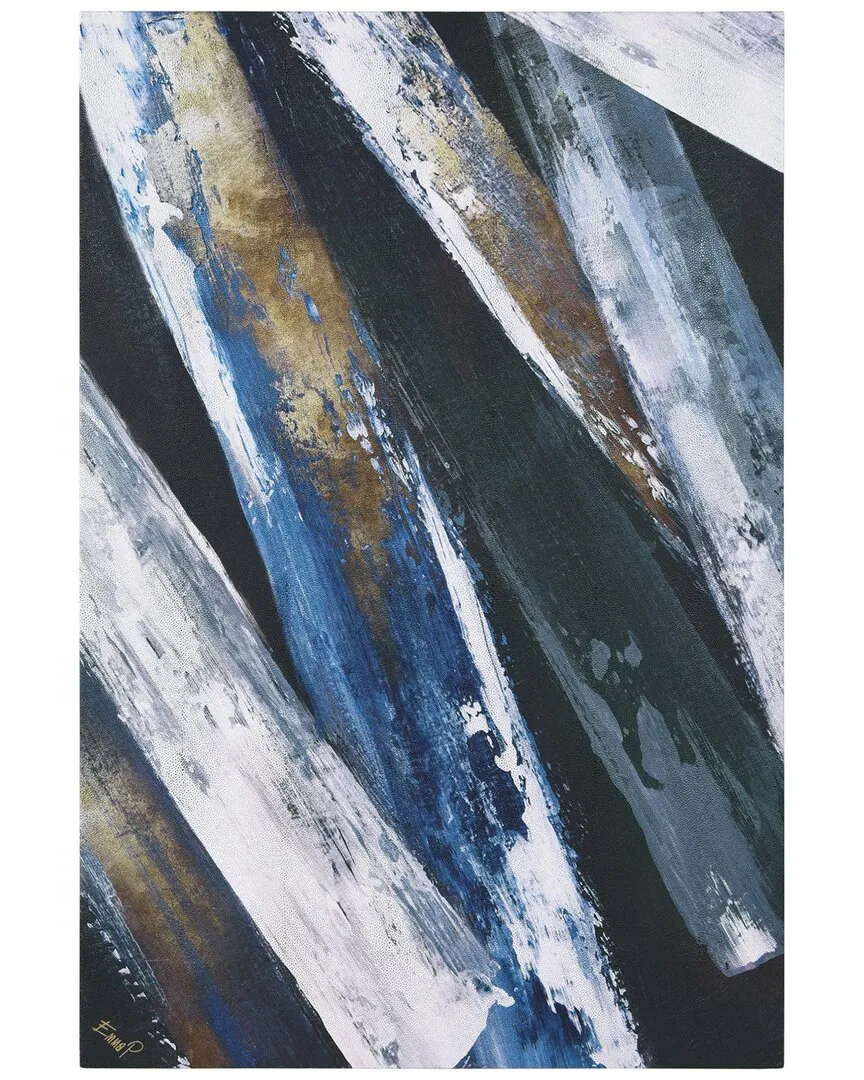 Silver Cascade Abstract Canvas Wall Art - Silver, Shagreen image