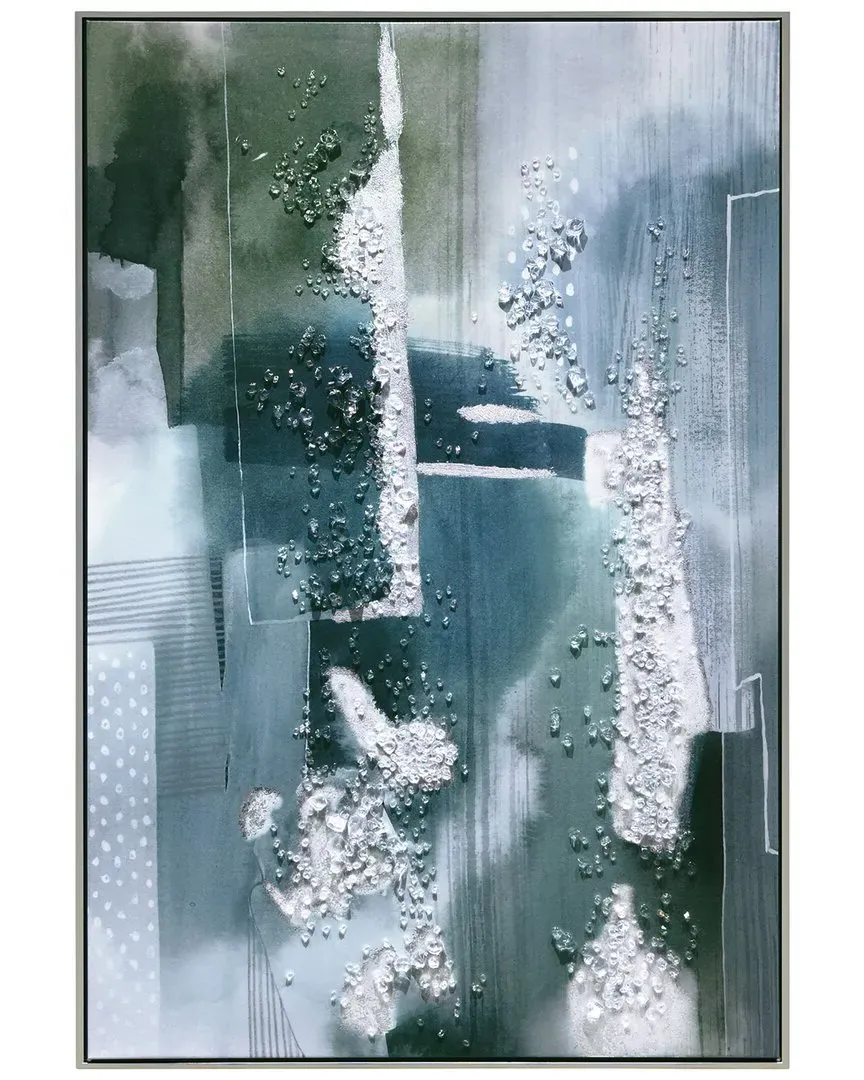 Silver Mist II Embellished Canvas Wall Art - Silver