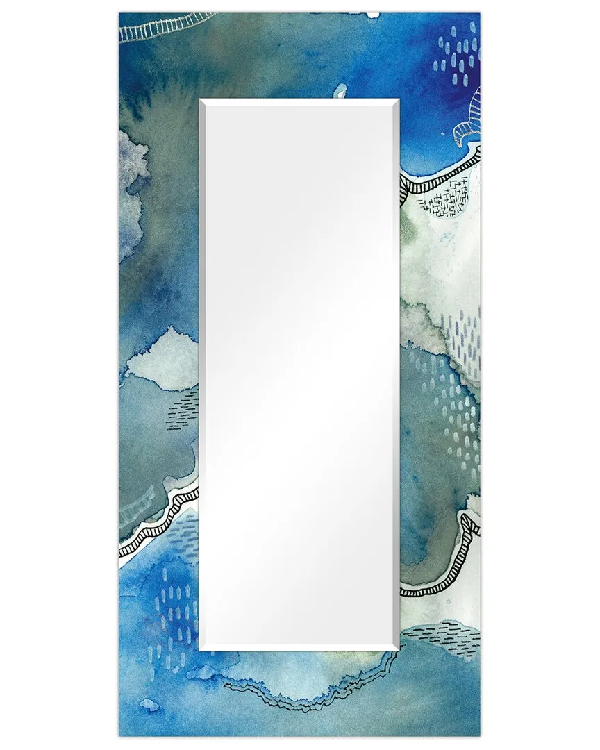 Subtle Blues Beveled Wall Mirror - Blue, Tempered Glass image