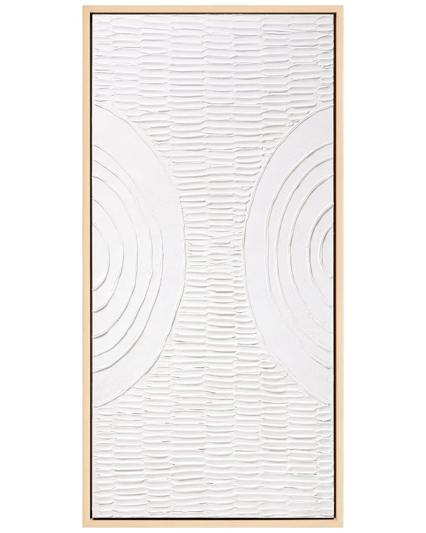 Symmetrical Harmony Hand-Painted Framed Canvas Wall Art - White image