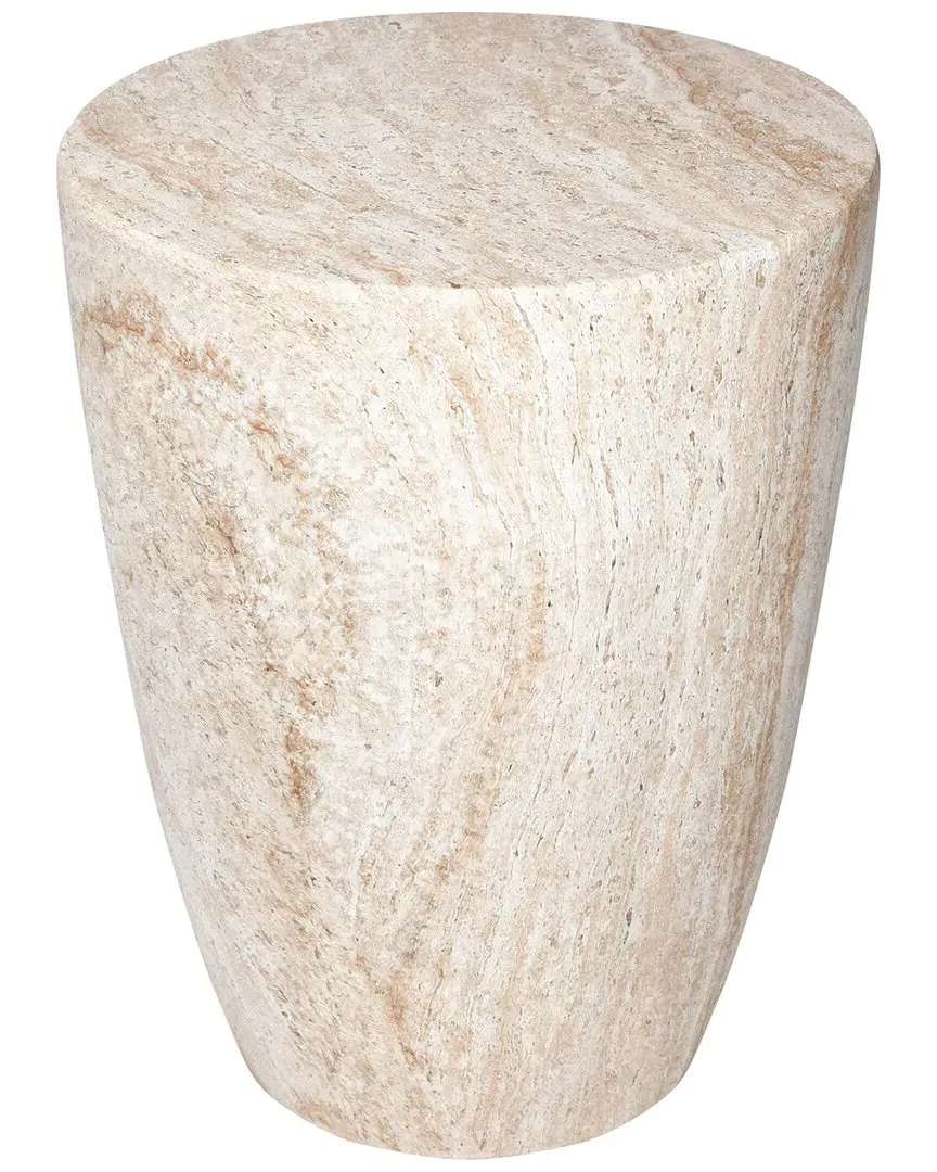 Timeless Elegance Tapered Side Table - Beige, Travertine