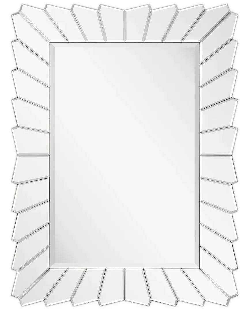 Traverse Rectangular Wall Mirror with Beveled Border - Black