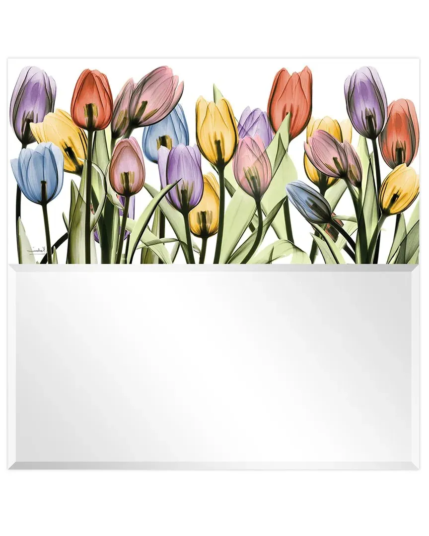 Tulip Scape Square Beveled Wall Mirror - Tempered Glass image