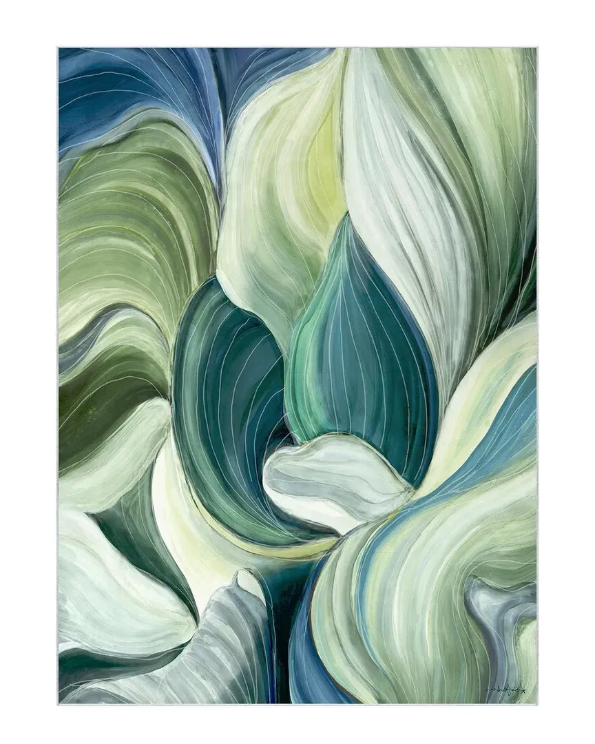 Waves of Leaves Washable Art Area Rug - Green