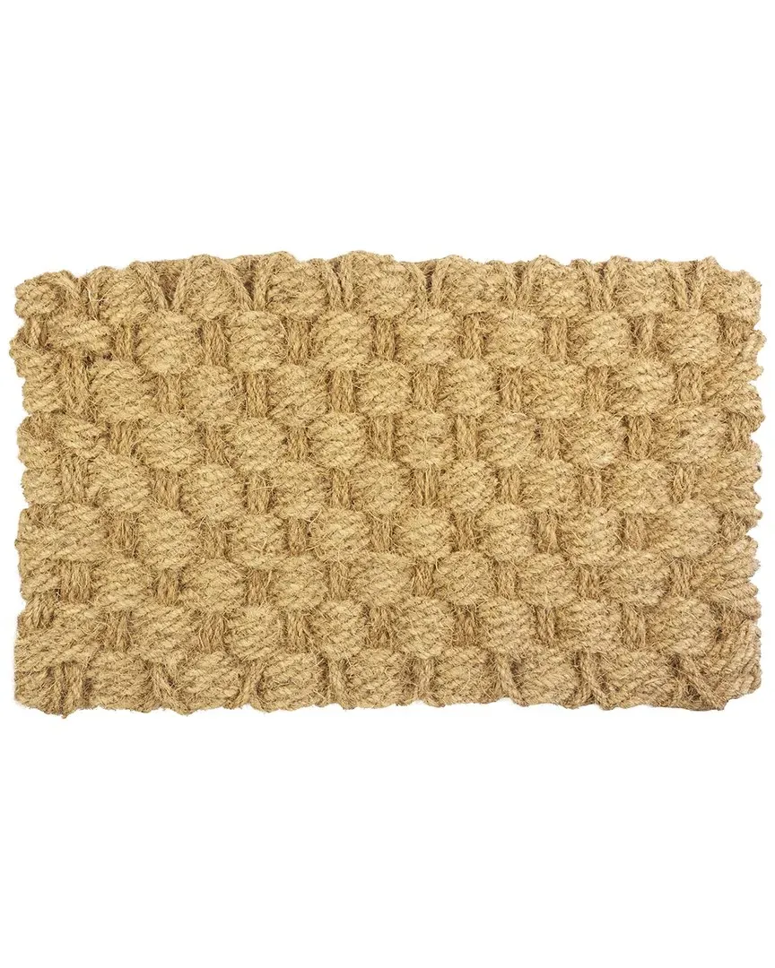Basket Weave Large Extrathick Woven Coconut Fiber Doormat - Natural image