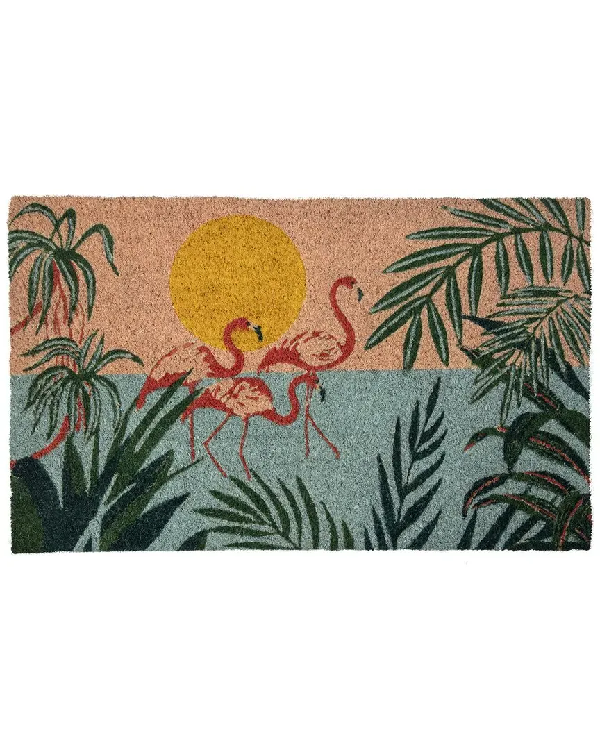 Flamingo Lagoon Coir Doormat - Pink