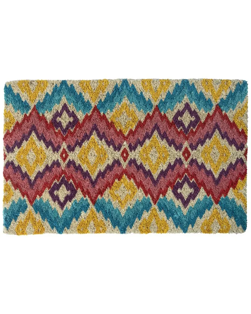 Williamsburg Flame Stitch Handwoven Doormat - Multi, Coconut Fiber image