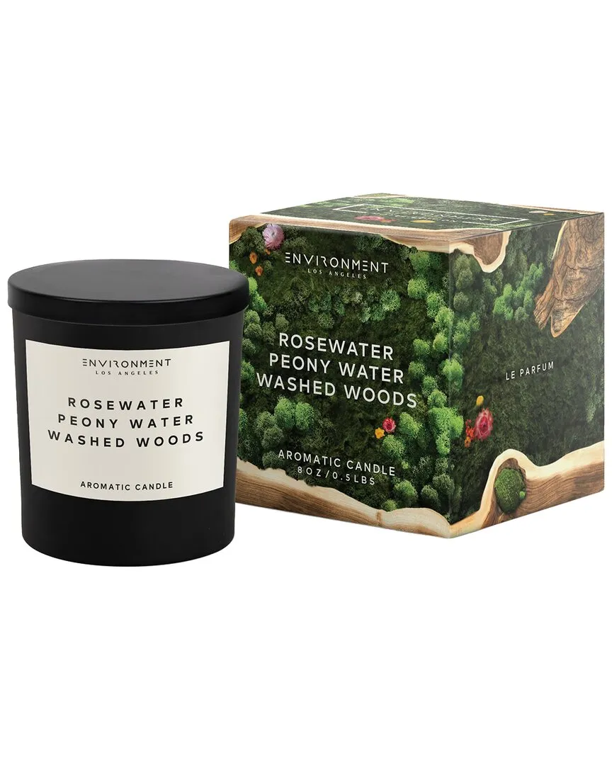 ENVIRONMENT 8oz Candle - Rosewater Peony Woods, Coconut Wax image