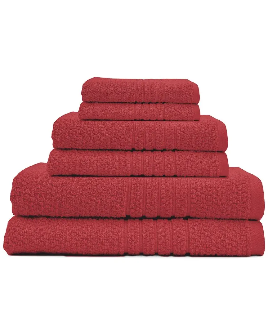 Cotton Bath Towel 6pc Set - Red image