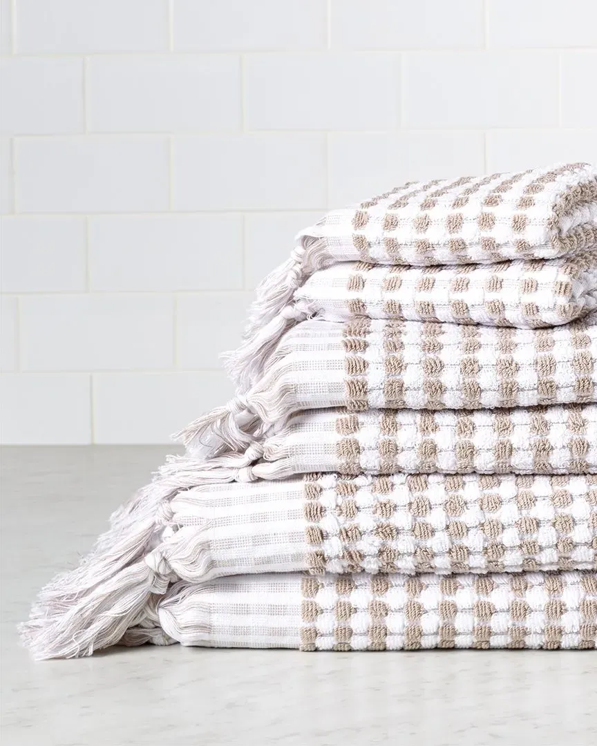 Santorini 6pc Towel Set - Natural, Cotton