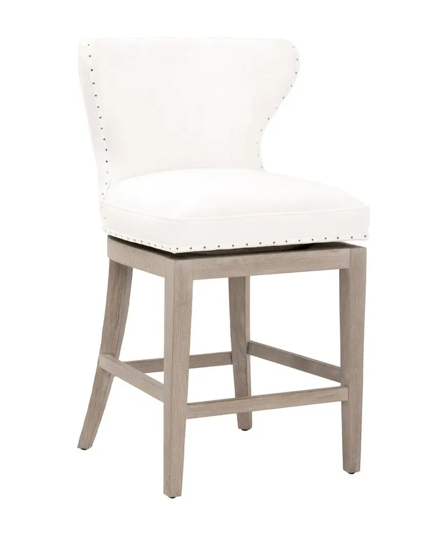 Milton Swivel Counter Stool - White, Ash Wood image
