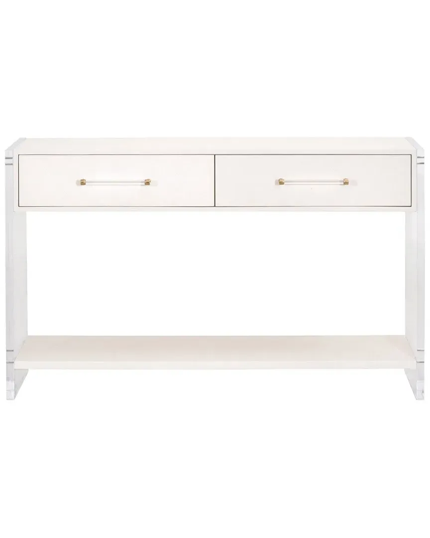 Sonia Shagreen Console Table - White, Faux Shagreen image