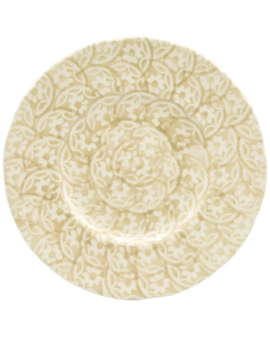 Chloe 4pc Floral Dessert Plate Set - Beige