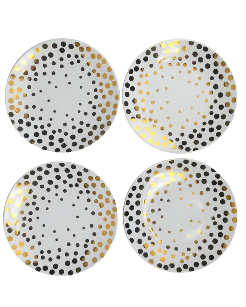 Echo 4pc Salad Plate Set - White, Porcelain image