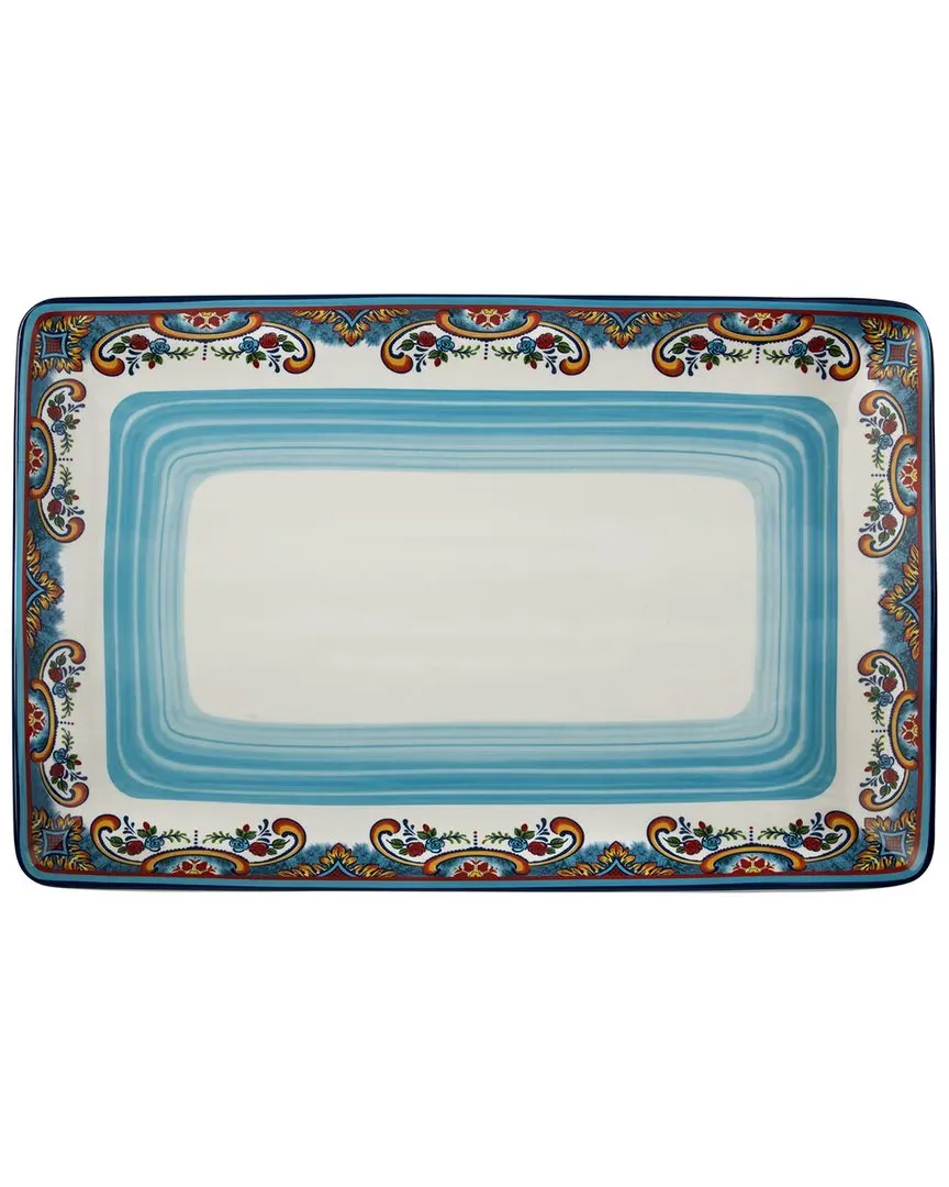 Euro Ceramica Zanzibar Rectangular Platter - Multicolor image
