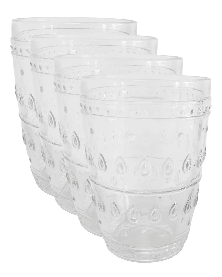 Fez 4-Piece Highball Glass Set - Clear