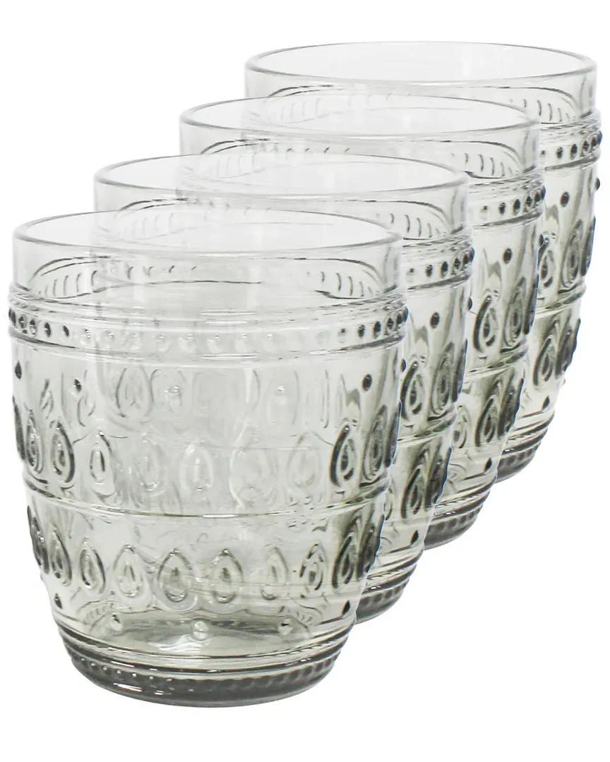 Fez 4-Piece Old Fashion Glass Set - Grey