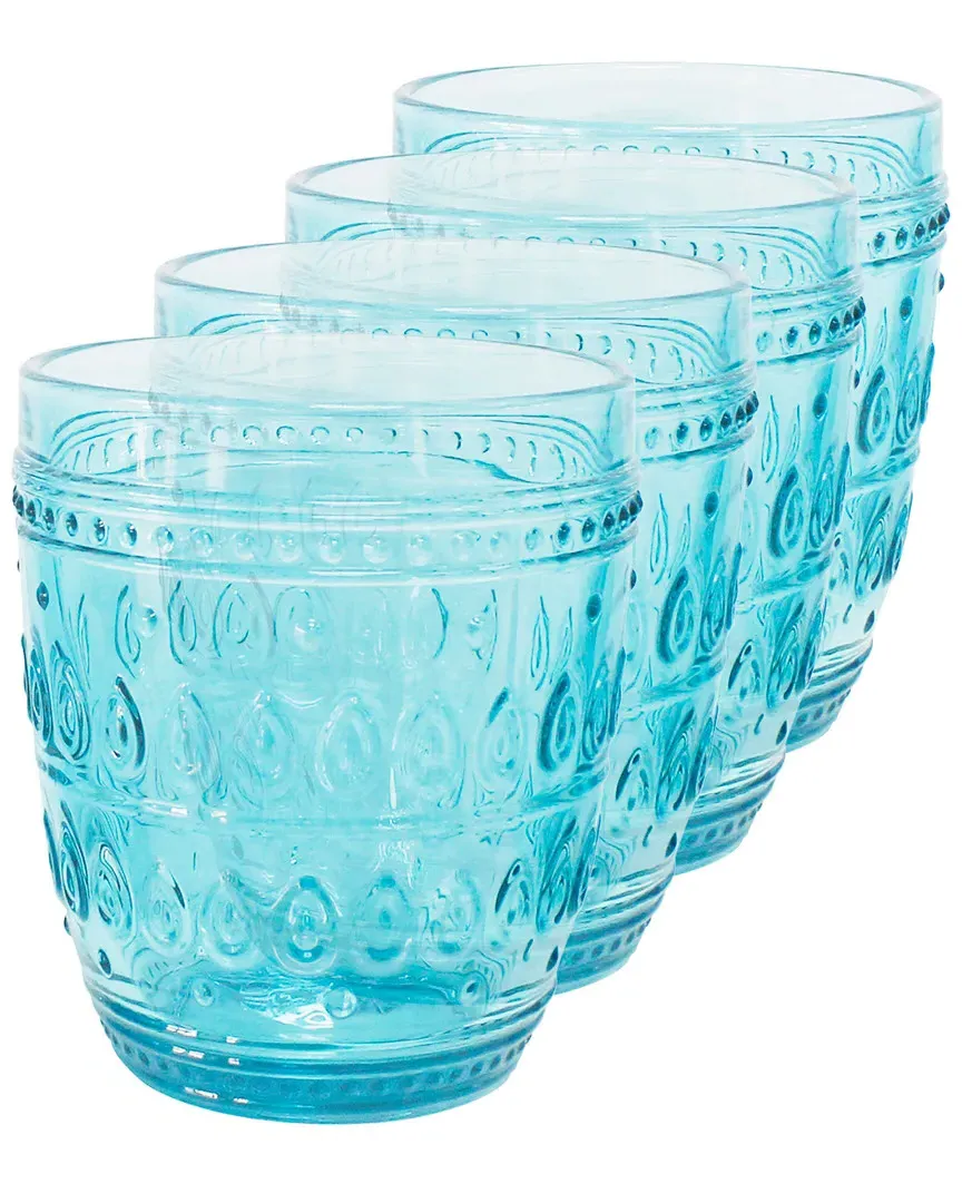 Fez 4-Piece Old Fashion Glass Set - Turquoise