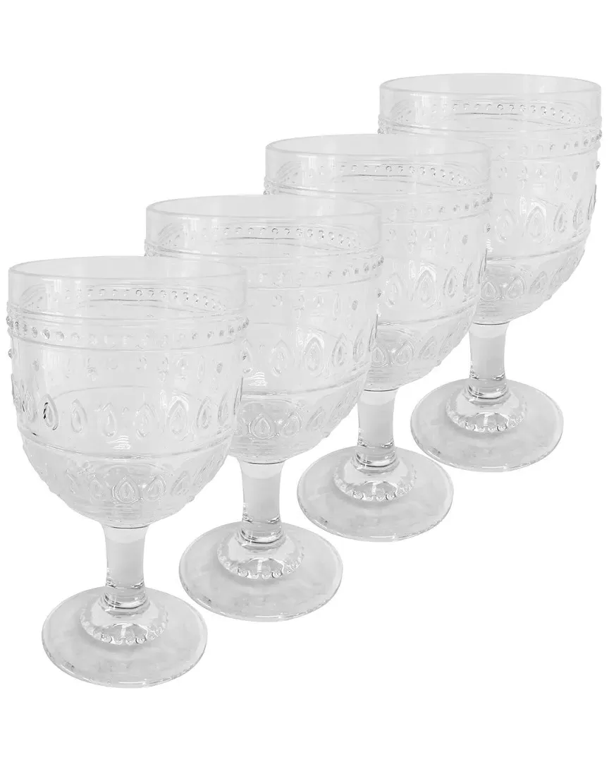 Fez 4-Piece Wine Glass Set - Clear