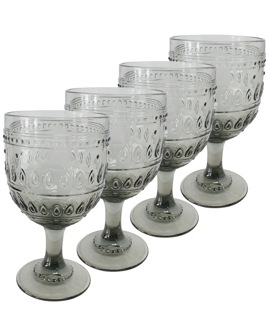 Fez 4-Piece Wine Glass Set - Grey