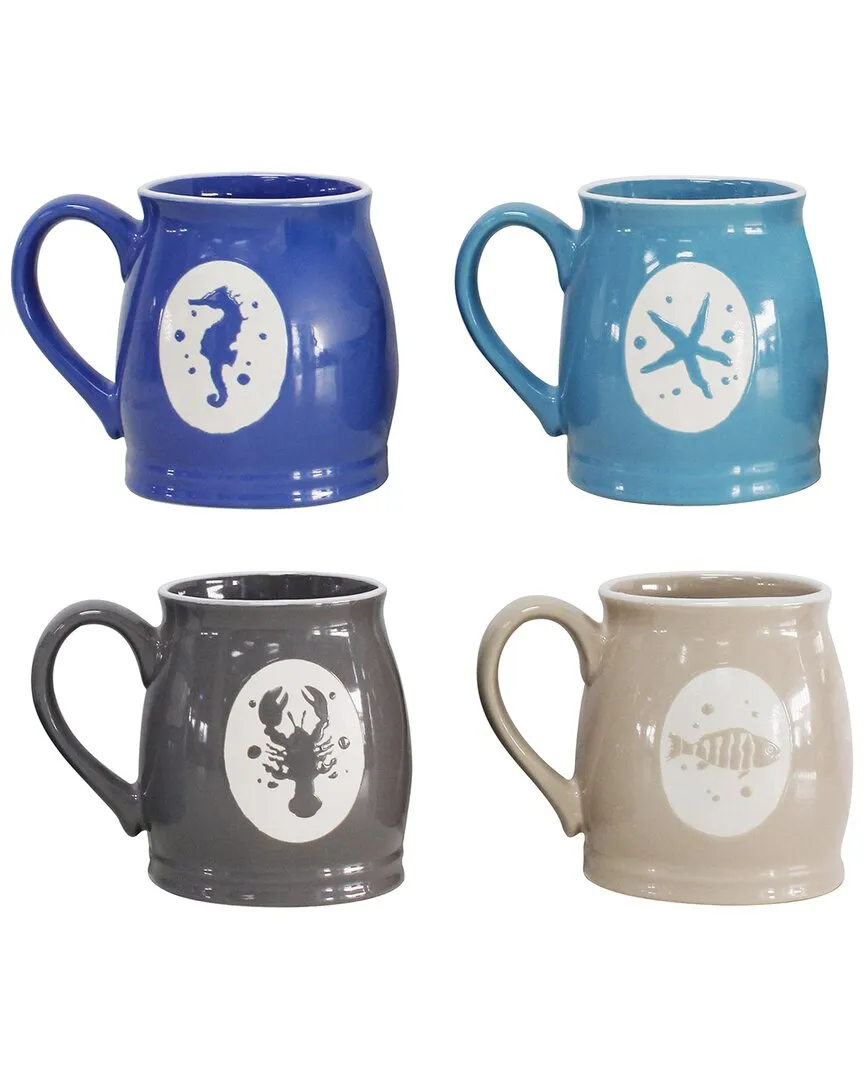 Ocean City 4-Piece Mug Set - Multicolor, Earthenware image
