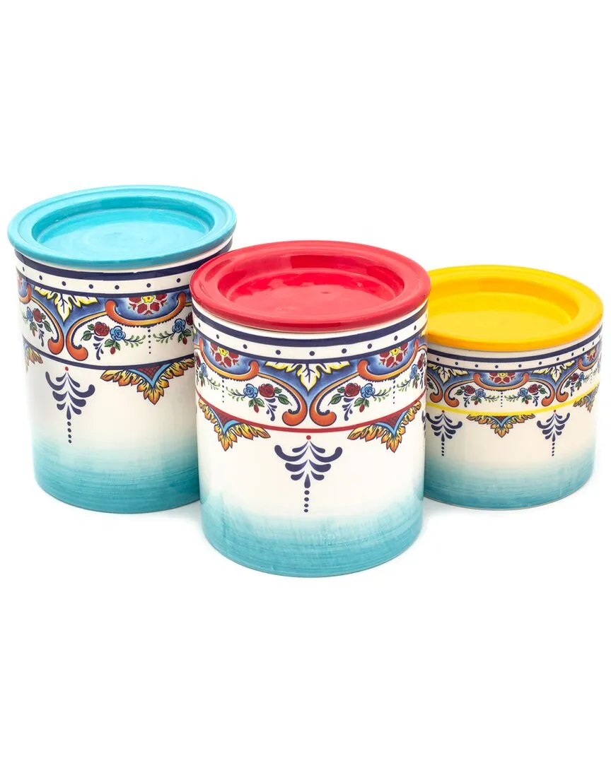 Zanzibar 3-Piece Canister Set - Multicolor, Stoneware image