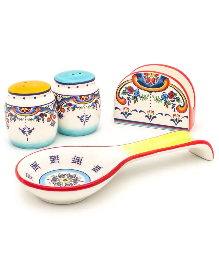 Zanzibar 4-Piece Accessory Set - Multicolor, Stoneware